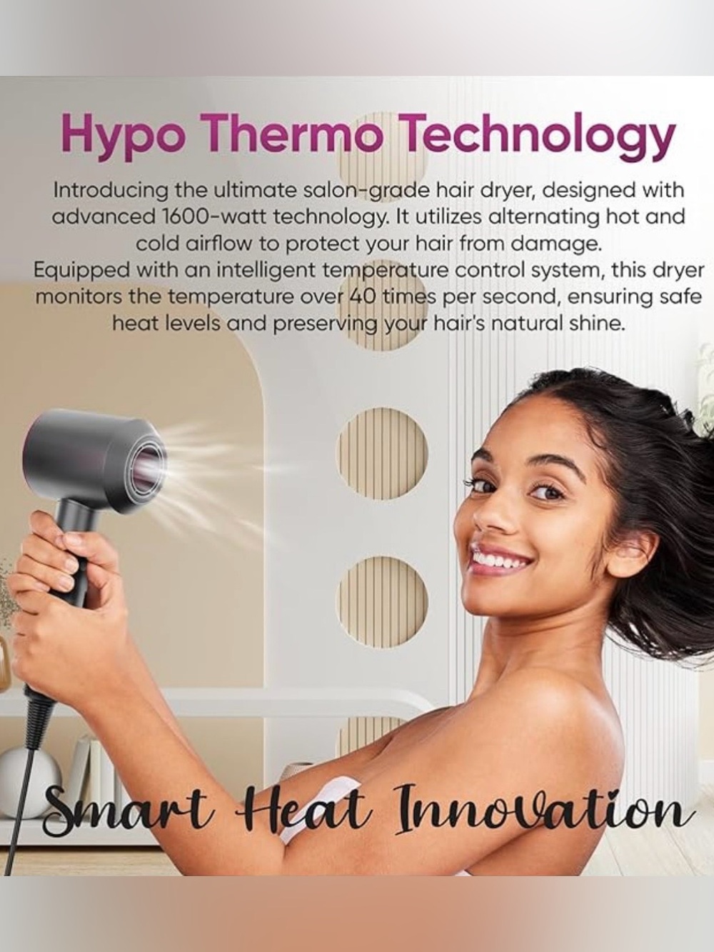 NWOT Hair Dryer – Fast Drying, Salon Results, Minimal Heat Damage - Picture 2 of 9